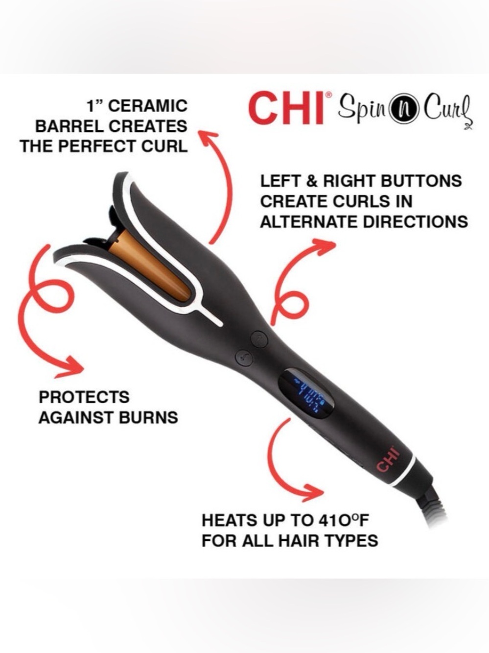 CHI Spin n curl 1” matte black